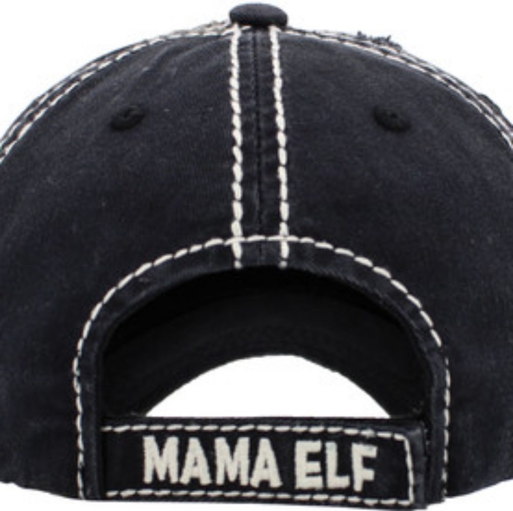 MAMA ELF Distressed Baseball Cap with a Vintage Look NEW - Picture 3 of 3